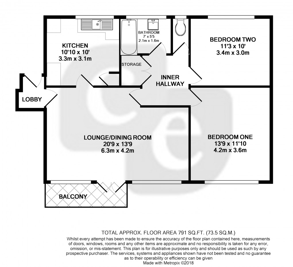 Floorplan for Gooden Court, HARROW, Middlesex