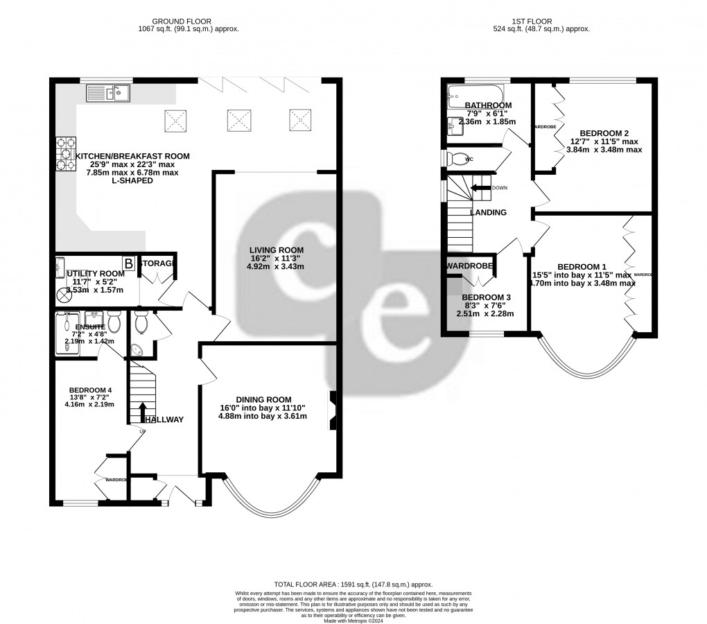 Floorplan for Worple Way, Harrow, Greater London