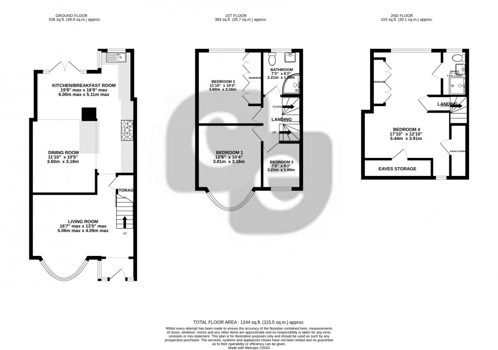 Floorplan for Sandringham Crescent, Harrow, Greater London