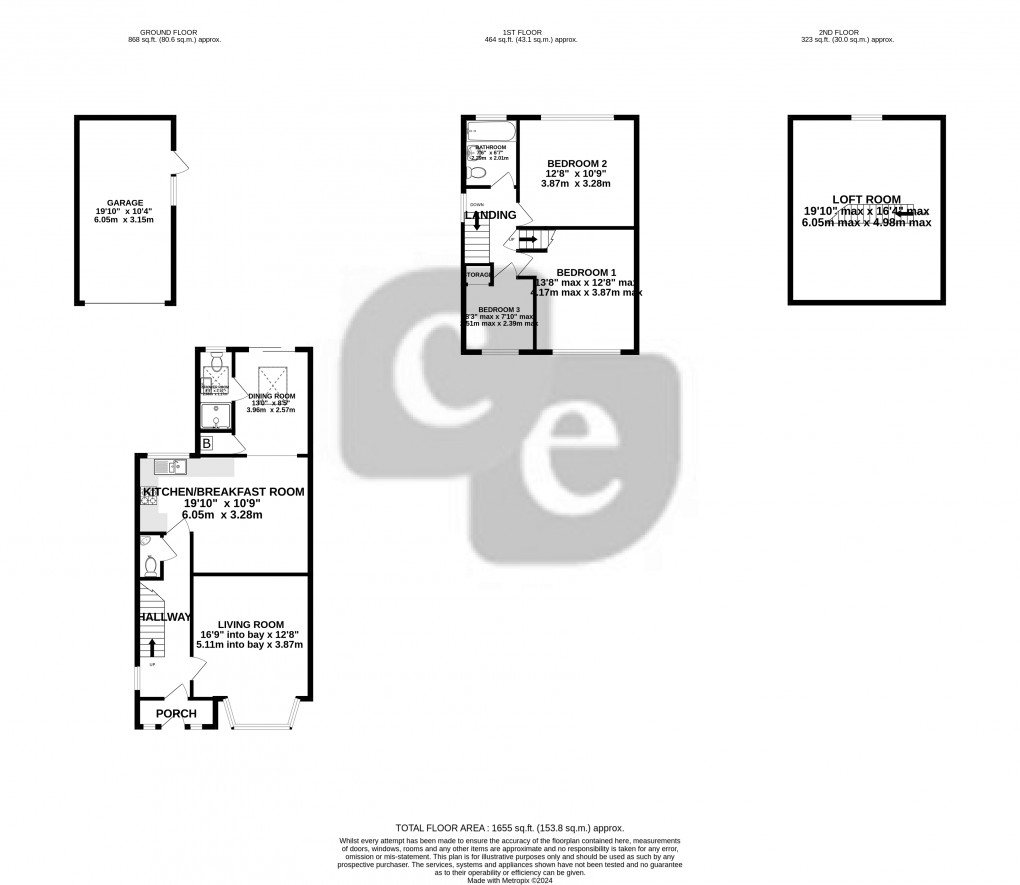 Floorplan for Bournemead Avenue, Northolt, Greater London